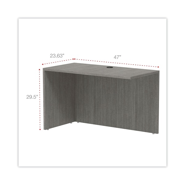 Alera Valencia Series Reversible Return/Bridge Shell, 47.25w X 23.63d X 29.5h, Gray